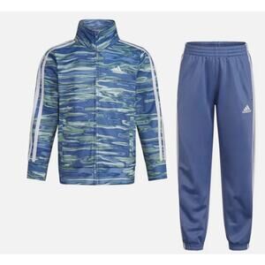 Adidas CREW BLUE Toddler Boys Long Sleeve Jacket Tricot, 2 Piece Set 2T